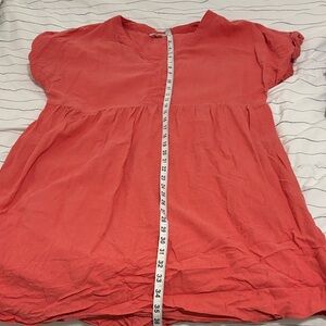 Briggs New York Coral V-Neck Top